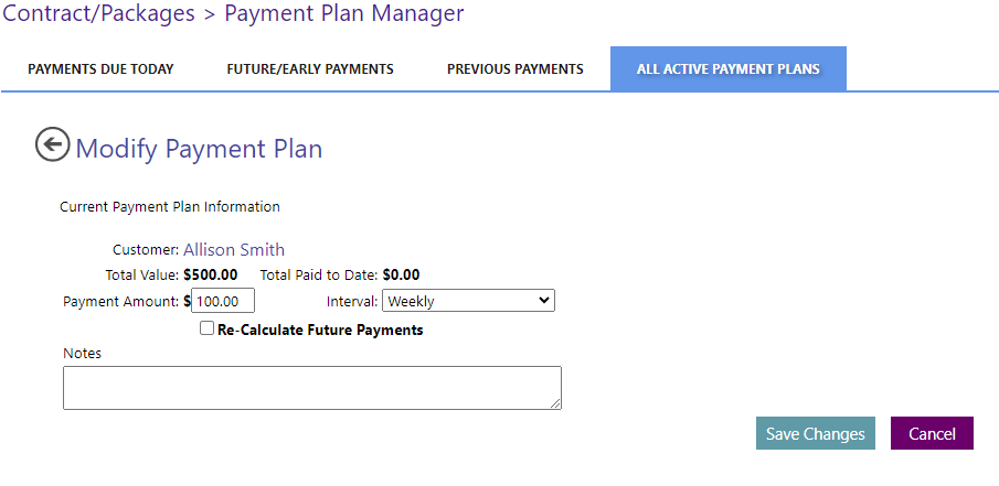 A screenshot of a payment plan Description automatically generated