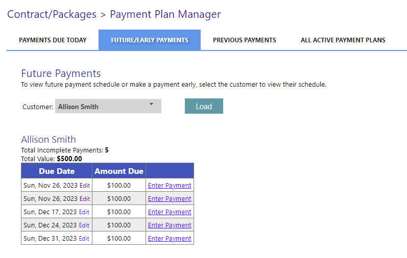 A screenshot of a payment plan Description automatically generated