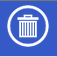 A blue sign with a white circle and a trash can in it Description automatically generated